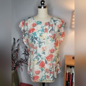 Van Heusen Floral Shirt Button Up Size Small